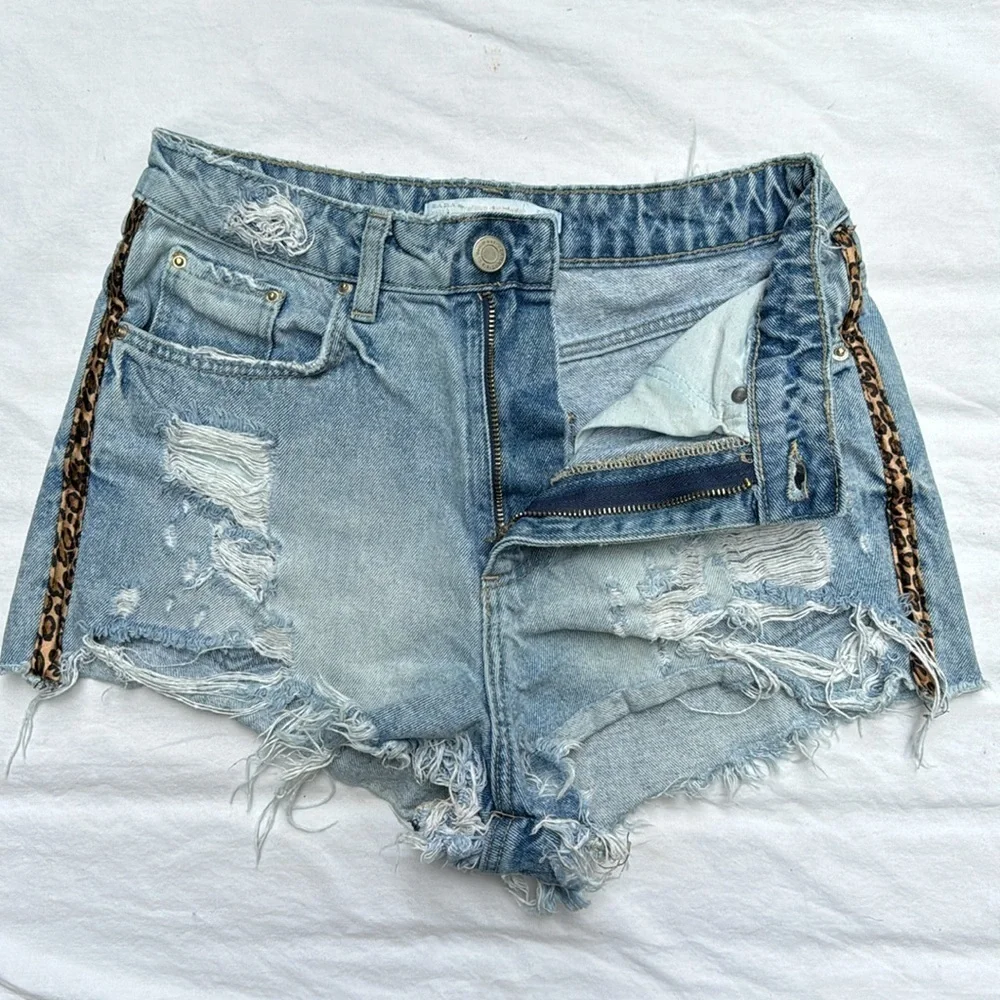 ZARA Distressed Denim Shorts